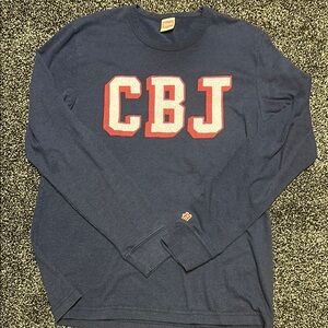 Navy Long Sleeve Shirt with Red CBJ Letters